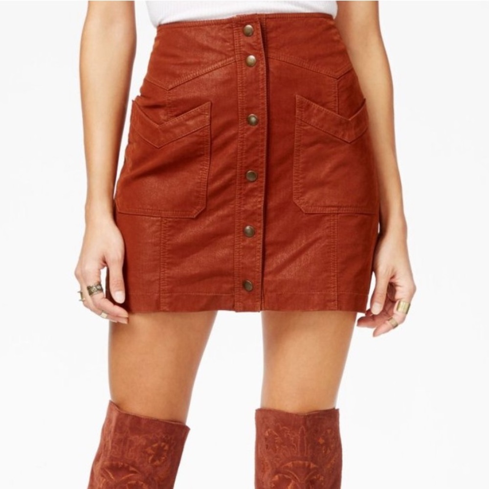 Free People Faux Leather Skirt 🤎